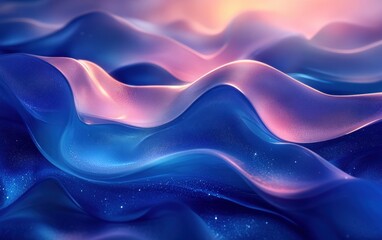 Obraz premium Abstract Blue Gradient Glass Background with Smooth Curved Patterns and Glossy Textures