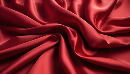 Obraz premium Luxurious Red Silk Drapes A Smooth and Elegant Background