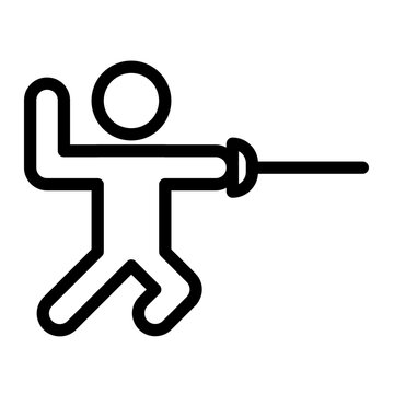 recommend clip art: fencing Line Icon