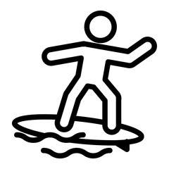 surfing Line Icon