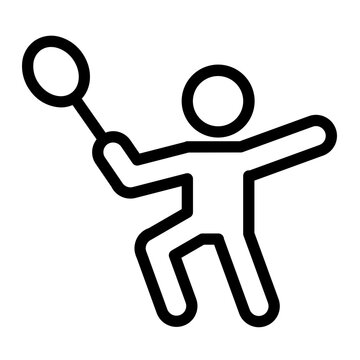 recommend clip art: badminton Line Icon