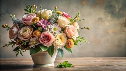 Elegant Floral Arrangement with Artificial Wall Background , floral arrangement, artificial flowers