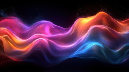 Obraz premium Iridescent Abstract Background with Flowing Curves and Soft Light in Modern Digital Art