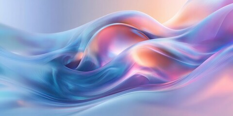 Iridescent Abstract Flowing Composition with Gradient Colors and Soft Lighting