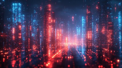 Obraz premium Cybersecurity Digital Padlock Glowing in a Futuristic Abstract Landscape with Neon Lights