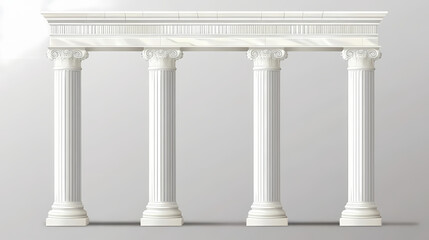 Obraz premium Greek columns isolated on transparent background. Ionic. Illustration