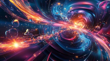Obraz premium Abstract Cosmic Energy Flowing Through Space