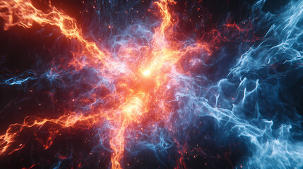 Fototapeta premium Molecular bonds close up of molecular bonds breaking and forming, vibrant energy release captured in real time. Ionic. Illustration