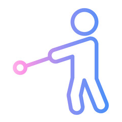 hammer throw Line Gradient Icon
