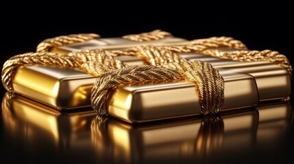 Golden Bullions Securely Bound by Golden Rope