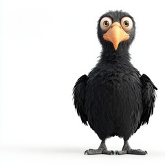 Obraz premium Cartoon Vulture 3D Render White Background