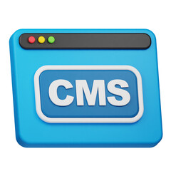 cms website 3d icon isolated on the transparent background