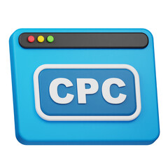 cpc website 3d icon isolated on the transparent background