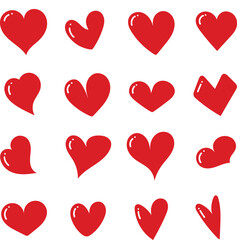 Different shape of hearts set illustration 