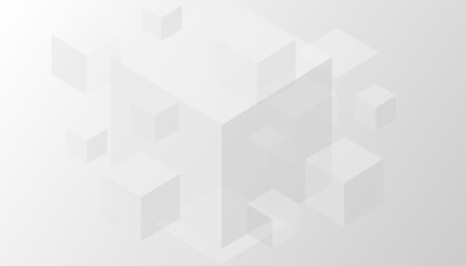 Fototapeta premium Abstract gray geometric cube shape overlap on white background, Vector Illustration