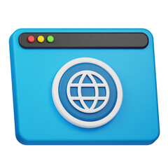 online website 3d icon isolated on the transparent background