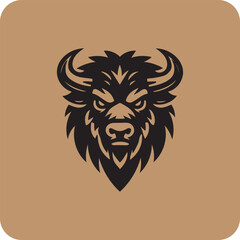 Bison bull head portrait vector logo Bull head portrait vector logo bison,  Bull, Cow, Angus, Cattle Head Vector illustration Icon Logo Template premium logotype