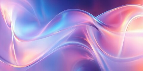 Fototapeta premium Futuristic Abstract Digital Art with Smooth Curves and Luminous Glow in Soft Pastel Colors