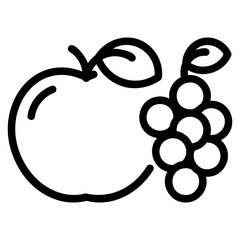 Fruits thin outline style icon