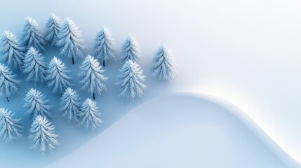 Obraz premium Winter Wonderland Snowy Trees Aerial View Cold Season