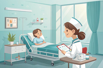 Obraz premium Nursing and Healthcare Profession Graphic Design for Nurses and Caregivers