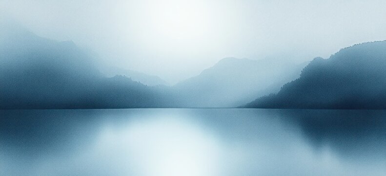 Abstract Landscape Soft Blue Gray Gradient Background Smooth Textured Minimalism Atmosphere Design