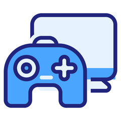 Obraz premium Gaming blue filled outline style icon