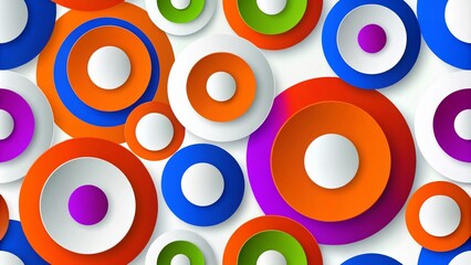 a seamless pattern of colorful circles. The circles are of different sizes and colors, including red, orange, green, blue, purple, and pink.