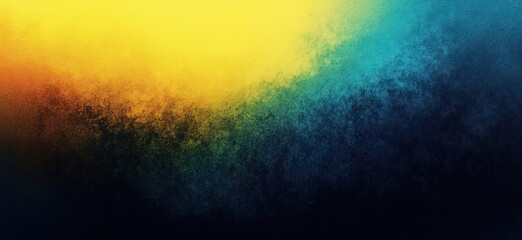 Gradient Abstract Background Dark Blue to Vibrant Yellow Textured Design with Glowing Noise and Soft Lighting
