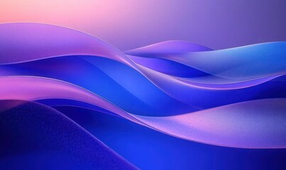 Abstract Gradient Waves in Deep Blue and Soft Purple Minimalist Design
