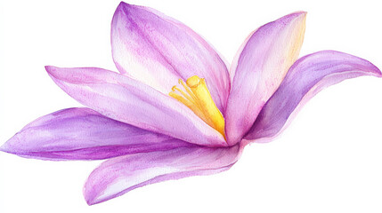 Fototapeta premium Watercolor flower with delicate pink and purple petals, showcasing beauty