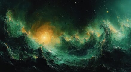 Green Light Vortex Abstract Expressionism Effect Animation Background