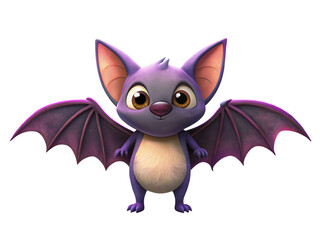A bat cartoon character on white background