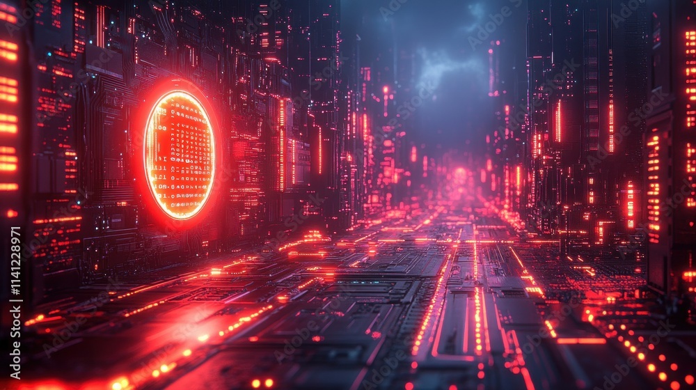 Poster Quantum Computer Core with Glowing Qubits and Intricate Circuitry in a High-Tech Laboratory Environment