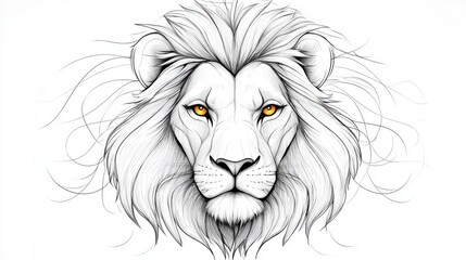 A lion with yellow eyes and a white mane