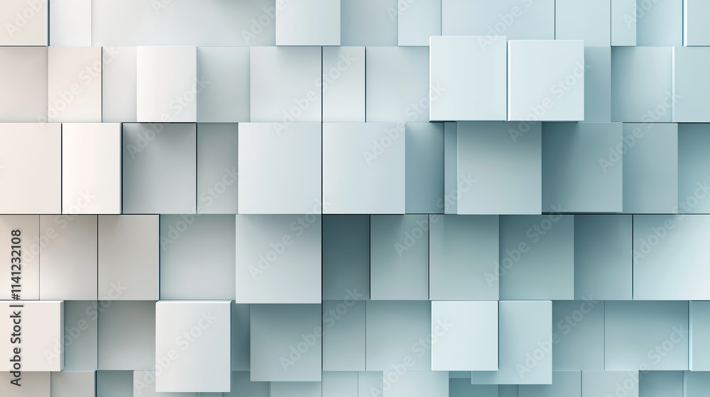 Poster Abstract background showing white cubes creating modern pattern