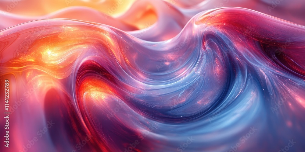 Poster futuristic abstract composition with transparent tubes and ethereal lighting