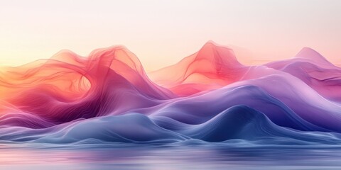 Fototapeta premium Minimalistic Abstract Design of Flowing Water with Smooth Curves and Gradient Colors