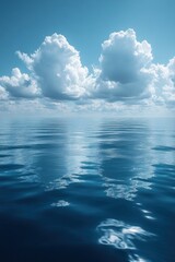 Obraz premium Tranquil Seaside View with Light and Clouds