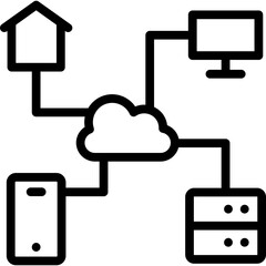 internet of things icon illustration design with outline