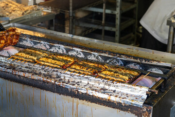 鰻の炭火の焼き場