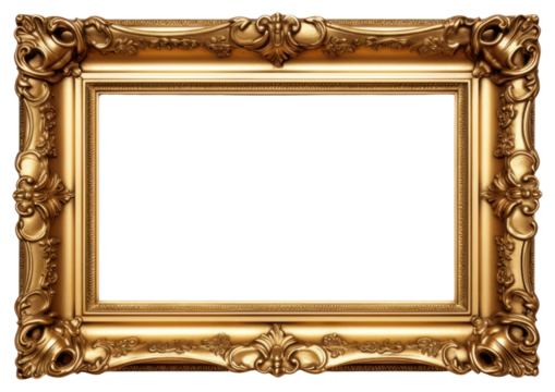 PNG Gold Frame baroque frame gold.
