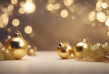 Gold Christmas border illustration ornaments