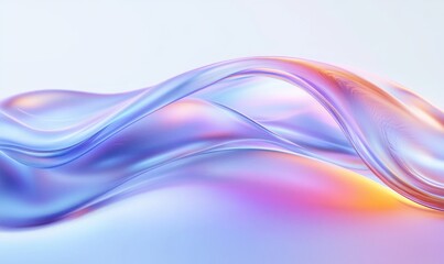 Surreal Glass Waves Flowing in Soft Pastel Lighting with Smooth Curves and Gradients