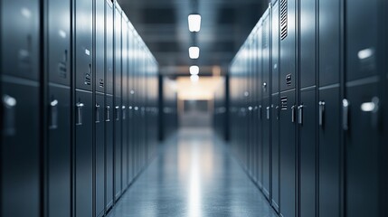 background featuring rows of lockers in minimalistic style.