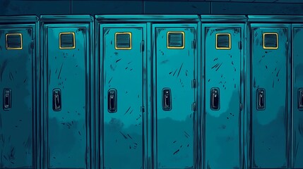 Fototapeta premium Lockers, locker room, storage lockers, metal lockers, industrial lockers, school lockers, gym lockers, vintage lockers, rows of lockers, locker background, storage room, locker doors, closed lockers, 