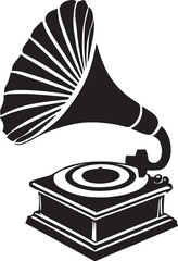 Gramophone Silhouette Illustration