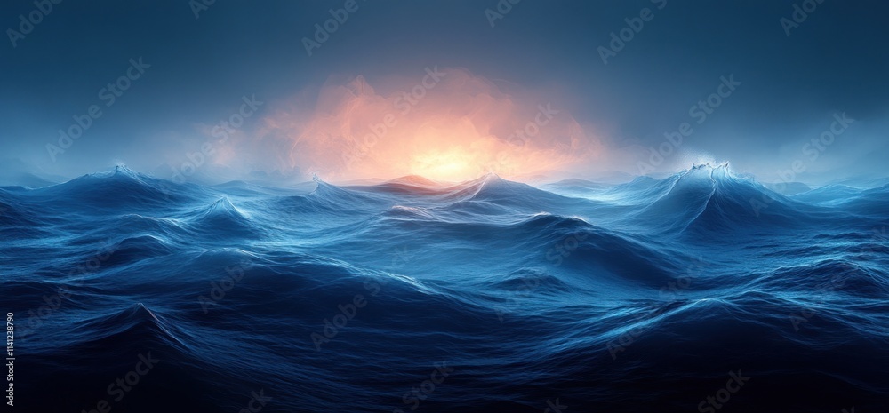 Poster Deep Blue Gradient Smooth Texture Calm Background Design Banner