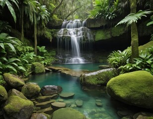 Naklejka premium waterfall in the forest