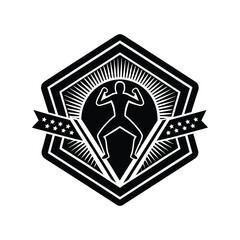 Body builder logo icon vector illustration